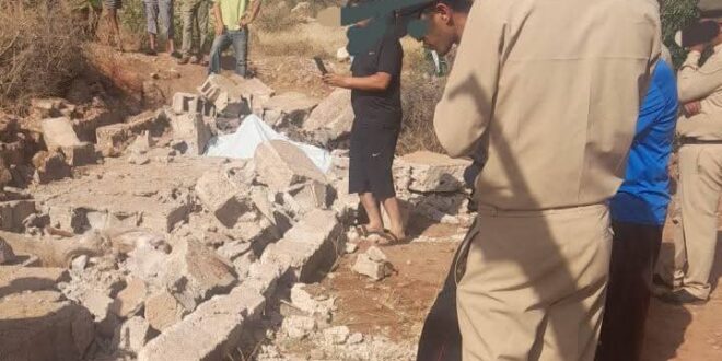تيموليلت وفاة راعي  ونفوق غنمه إثر حادث سقوط  سور مؤسسة تعليمية فوقهم